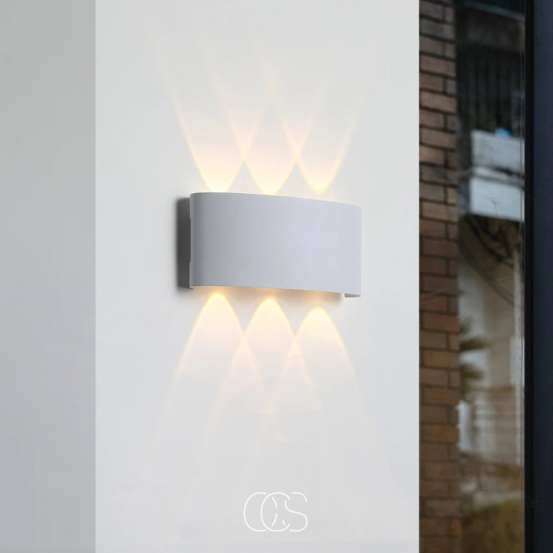 Dual-Beam Outdoor Wall Light – Sandblasted Aluminum – IP65 Weatherproof for Porch, Patio & Garden