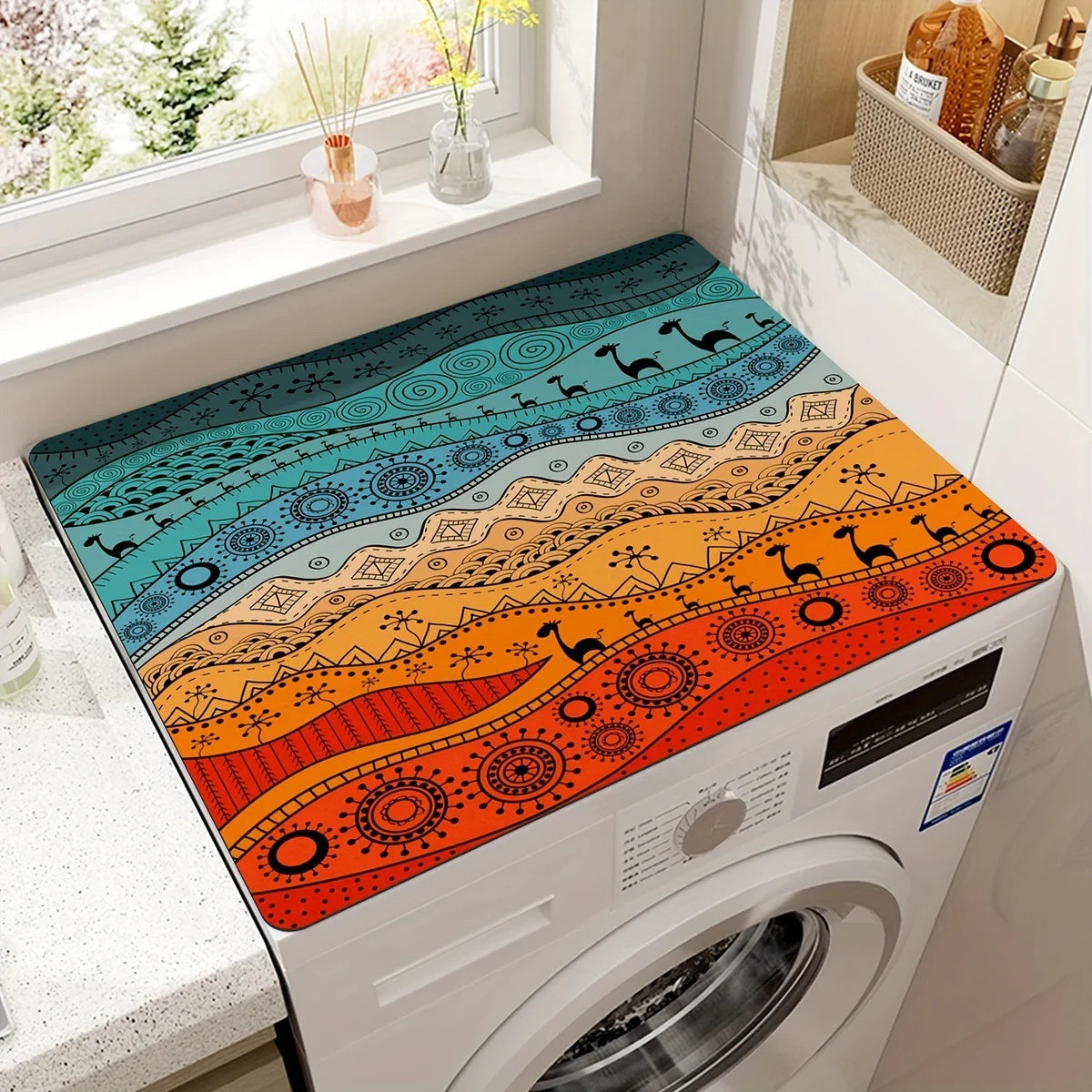 Microfiber Appliance Cover Mat with Non-Slip Backing – Decorative Protection for Countertop Machines, Kitchen Gadgets, and Home Appliances