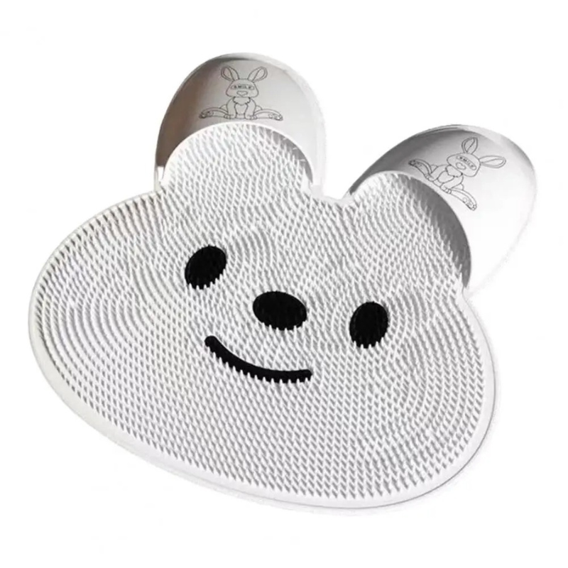 Soft Silicone Foot Scrubber Mat with Suction Cups for Shower Floor – Hands-Free Exfoliating Massage Brush & Non-Slip Bath Safety Pad