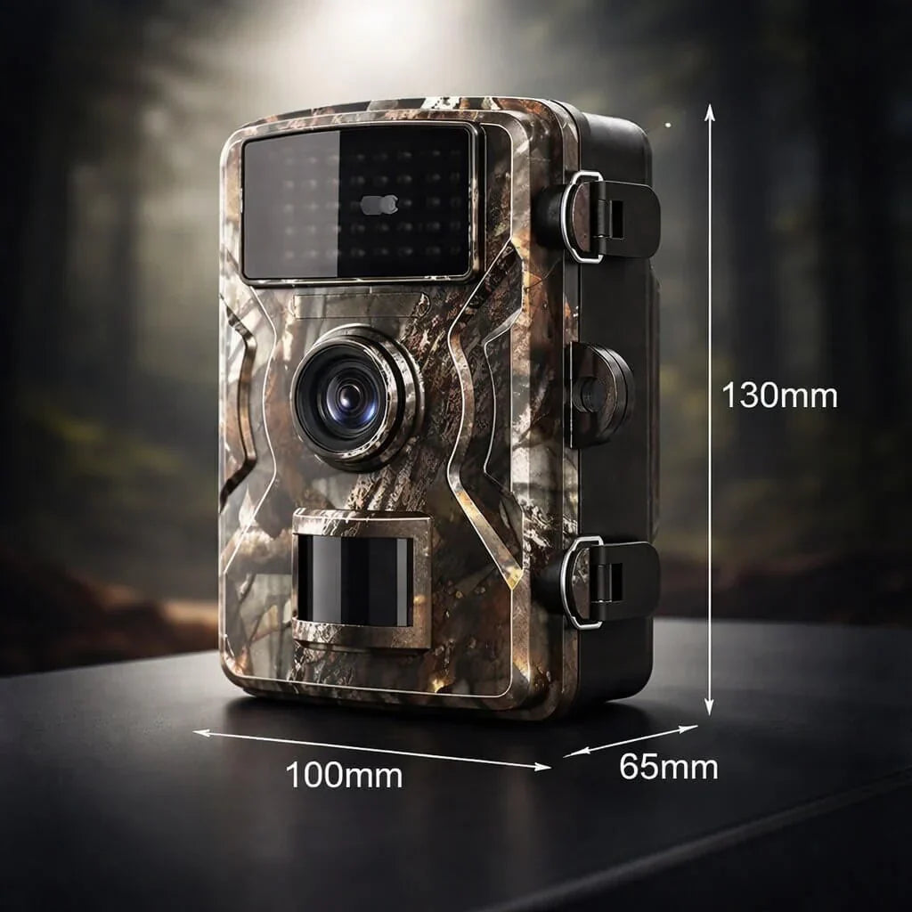 Motion-Activated Trail Camera with Night Vision for Outdoor Wildlife Monitoring & Security | Weatherproof Infrared Game Cam for Deer Hunting