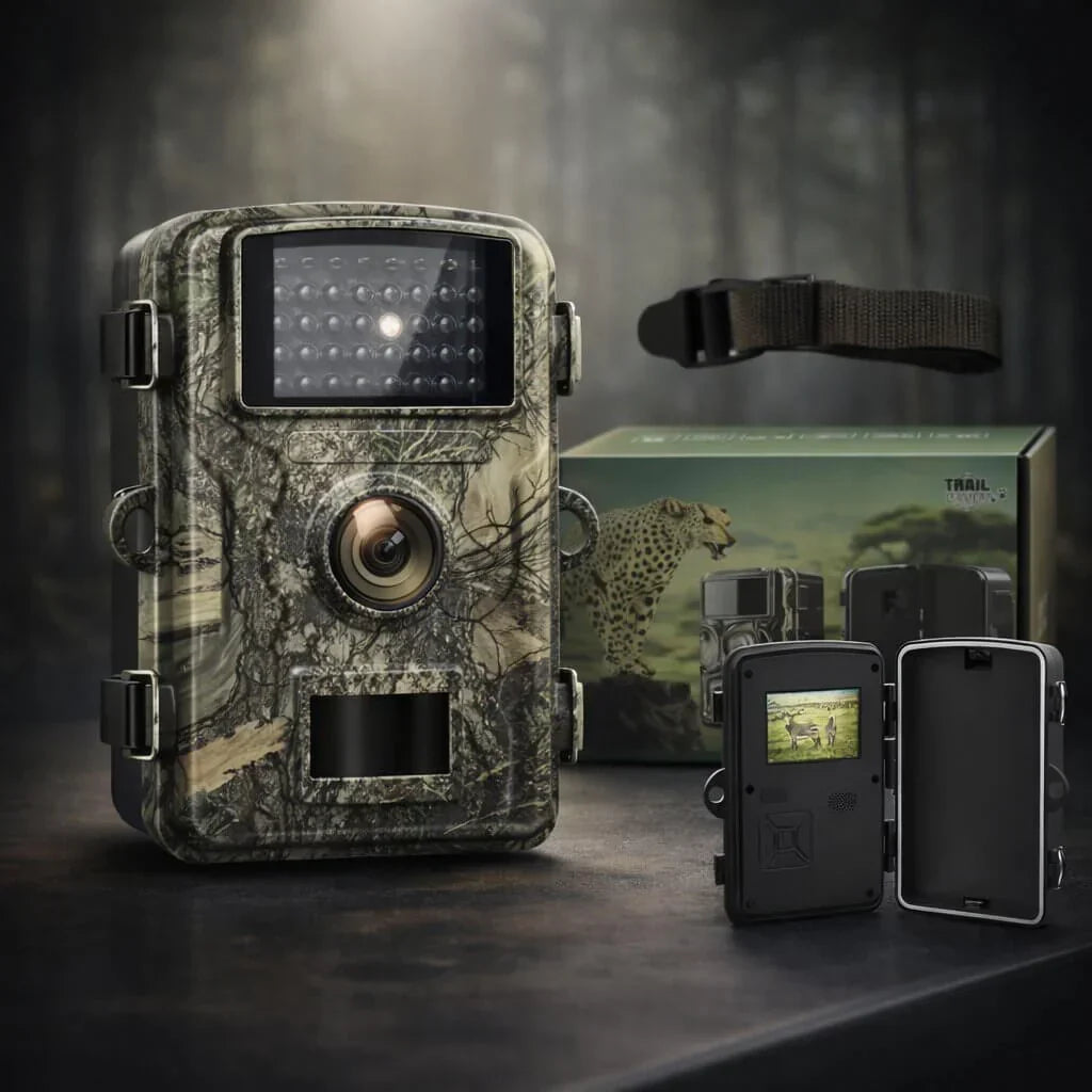 Motion-Activated Trail Camera with Night Vision for Outdoor Wildlife Monitoring & Security | Weatherproof Infrared Game Cam for Deer Hunting