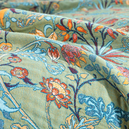 Manta Willow Petal - Algodón puro, diseño floral reversible