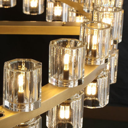 Two-Tier Crystal Chandelier 60 Inch Round Statement Lighting 108 Bulbs for Dining Room Living Room Bedroom Hotel Restaurant Grand Entryway