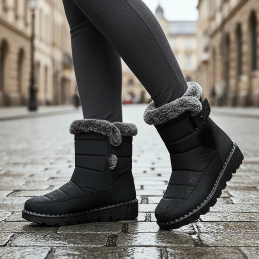 Botas de nieve aisladas para mujer, impermeables, con forro de felpa y suela antideslizante para caminar en invierno, uso diario y clima frío