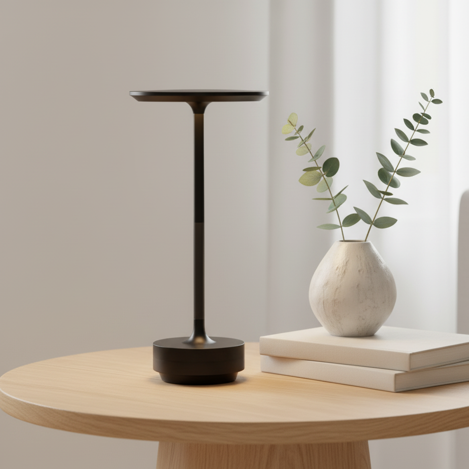 Lámpara de mesa LED inalámbrica: diseño de aluminio con regulación táctil, sin cables, para sala de estar y dormitorio, 48 horas de autonomía, iluminación resistente a la intemperie