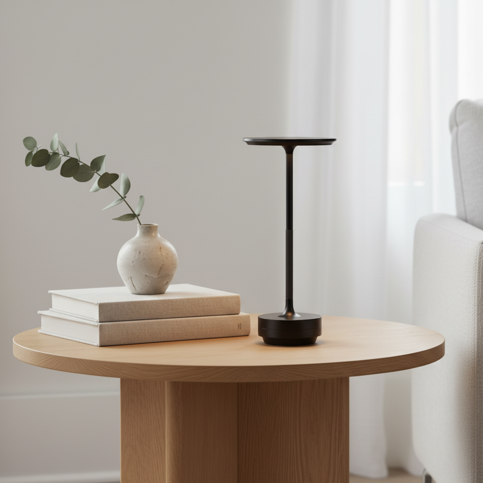 Lámpara de mesa LED inalámbrica: diseño de aluminio con regulación táctil, sin cables, para sala de estar y dormitorio, 48 horas de autonomía, iluminación resistente a la intemperie
