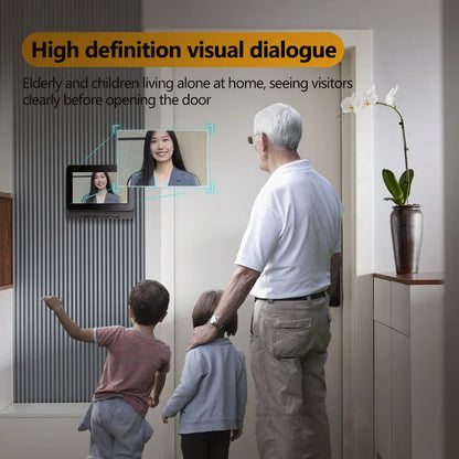 Wireless Video Doorbell with Intercom & HD Night Vision | 4.3 IPS Display for Enhanced Home Security