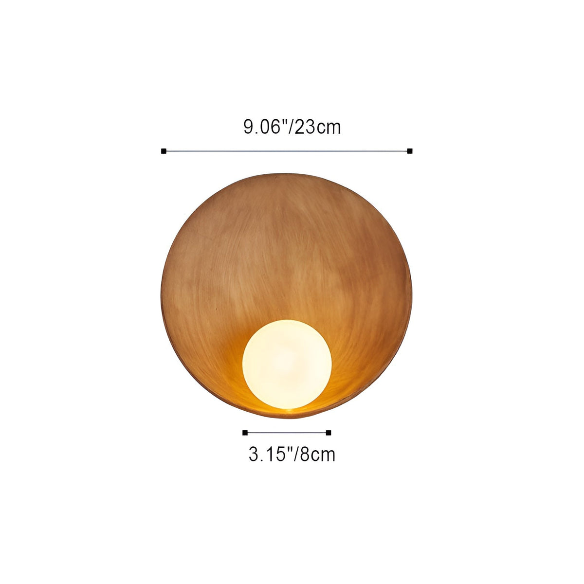 Frosted Glass Wall Sconce with Wood Base for Soft Ambient Lighting | Minimalist Modern Scandinavian Japanese Style for Bedroom Living Room