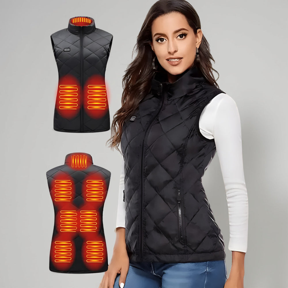 Chaleco térmico para mujer | 9 zonas de calefacción y diseño ajustado | Máxima calidez para los días fríos