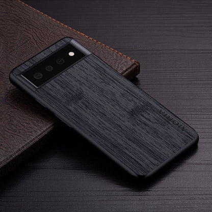 Google Pixel Natural Wood Grain Phone Case – Premium PU Leather with Raised Edge Protection for Screen & Camera