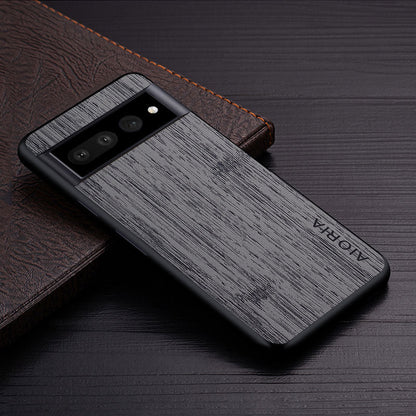Google Pixel Natural Wood Grain Phone Case – Premium PU Leather with Raised Edge Protection for Screen & Camera