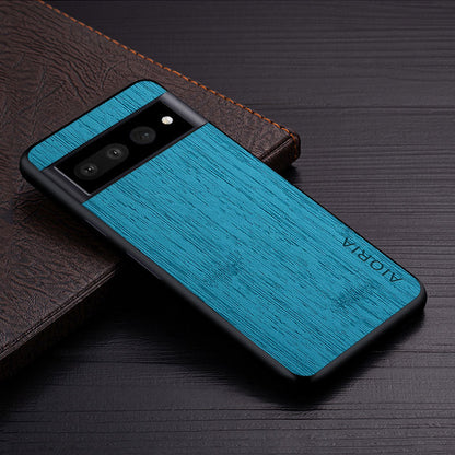 Google Pixel Natural Wood Grain Phone Case – Premium PU Leather with Raised Edge Protection for Screen & Camera