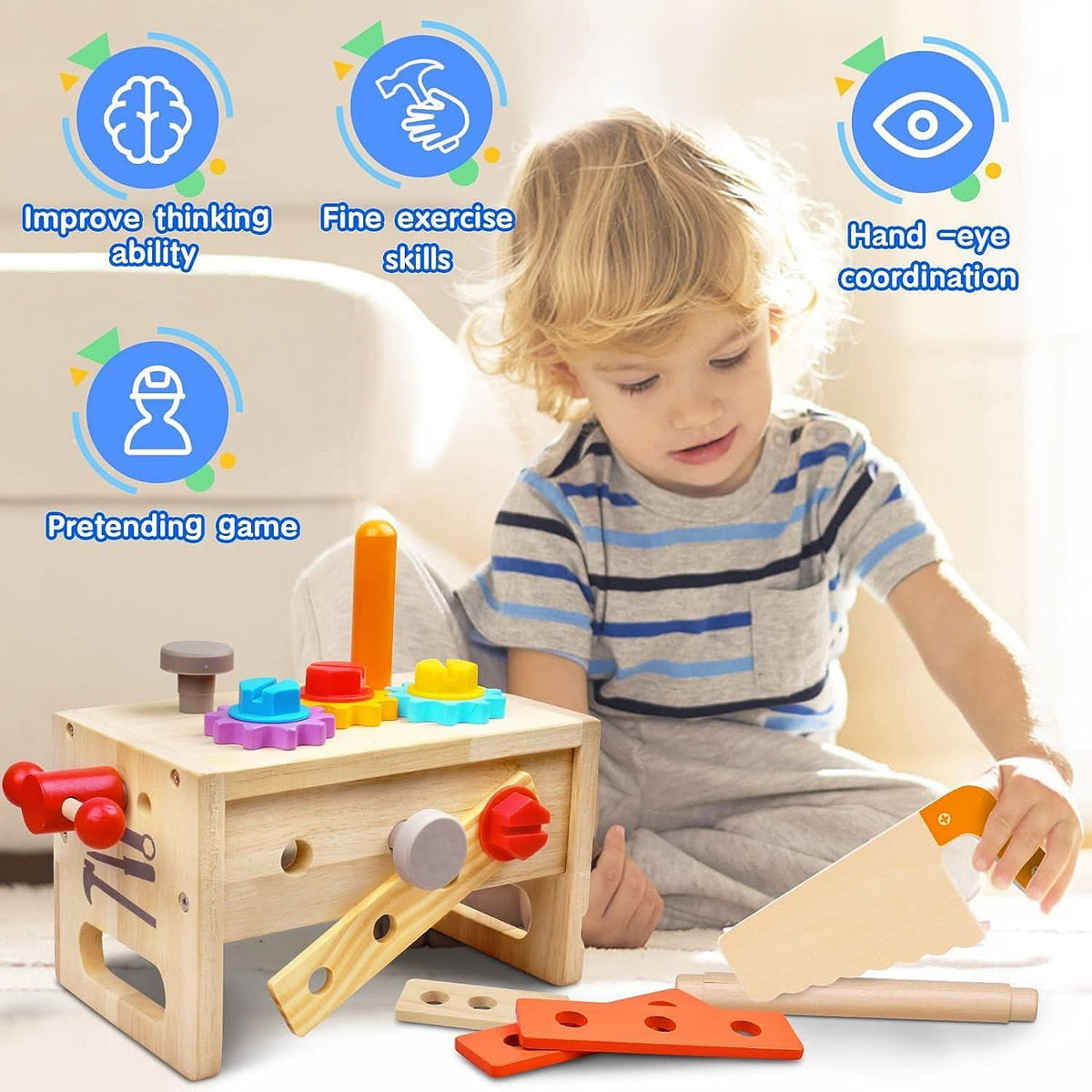 CRAFTARO – Wooden Kids Toolbox for Creative Learning and Hands-On Play