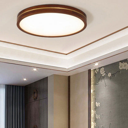 Aura de Madera | Lámpara de techo de montaje empotrado regulable con marco de madera natural | Iluminación suave para interiores modernos