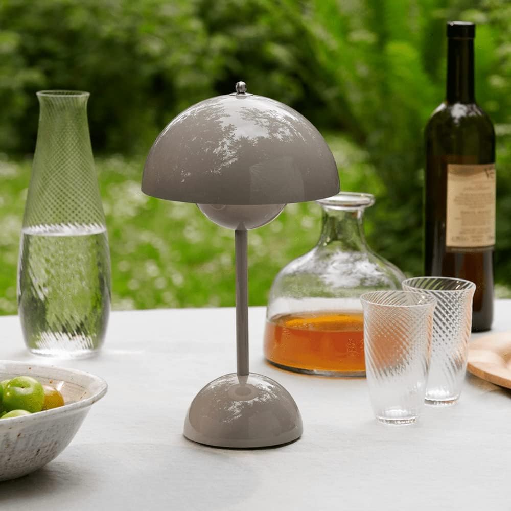 Portable Rechargeable LED Mushroom Lamp — Cordless Nightstand Light with 2000mAh Battery, Warm 3000K Glow for Bedroom, Living Room & Home Of