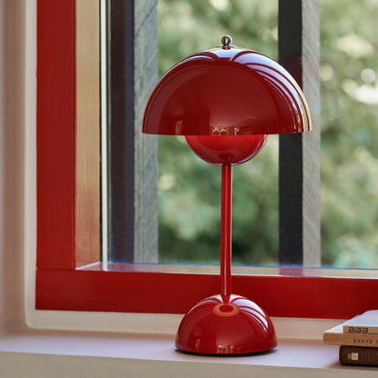 Portable Rechargeable LED Mushroom Lamp — Cordless Nightstand Light with 2000mAh Battery, Warm 3000K Glow for Bedroom, Living Room & Home Of