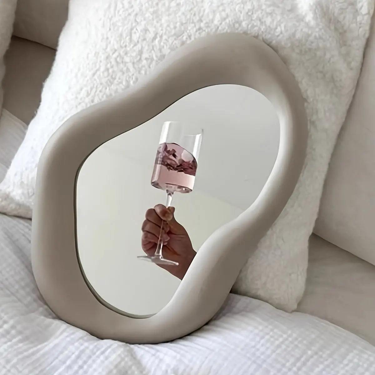Wavy Decorative Wall Mirror with Curved Reflective Surface for Modern Homes | Artistic Statement Piece for Living Room, Bedroom, or