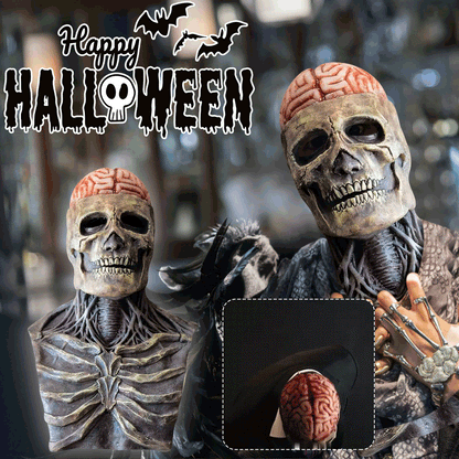 Máscara de esqueleto espeluznante | Máscara de calavera realista con mandíbula móvil para la diversión de Halloween