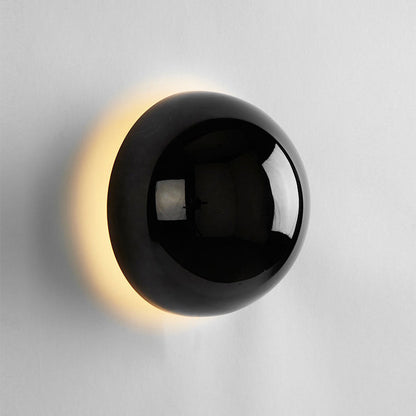 Spherical Glass Sconce with Iron Accent – Ambient LED Lighting for Entryway, Bedroom & Living Space – Modern Minimalist Home Fixture