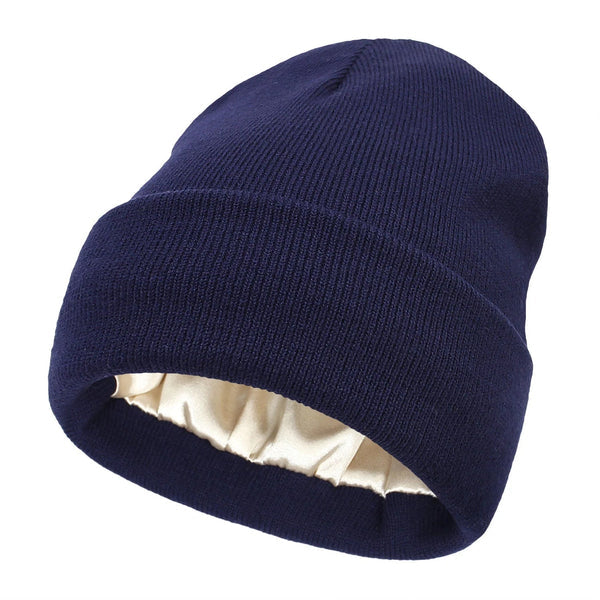 Silk-Lined Winter Beanie for Women – Protects Hair from Frizz, Static & Cold – Soft Wool Hat with Smooth Interior Lining for Everyday Wear