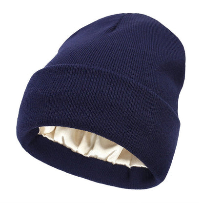 Silk-Lined Wool Beanie for Women – Winter Hat with Anti-Frizz Lining for Hair Care & Warmth