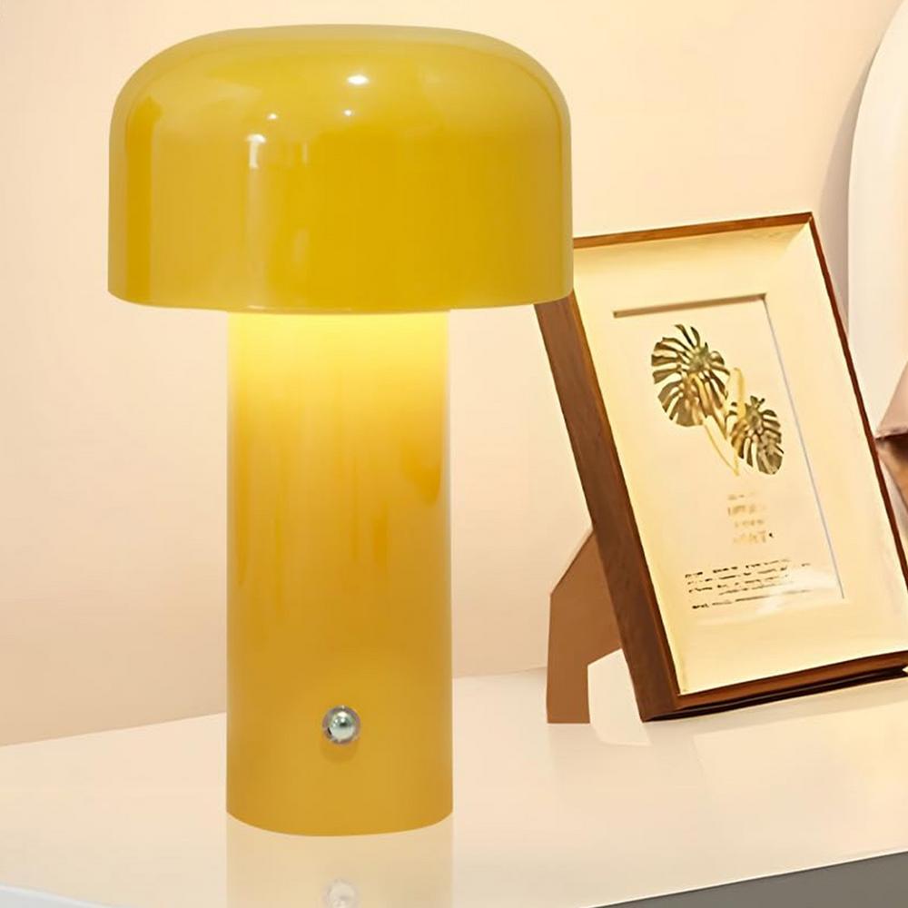 Lámpara de escritorio LED portátil con forma de hongo | Iluminación suave sin cables