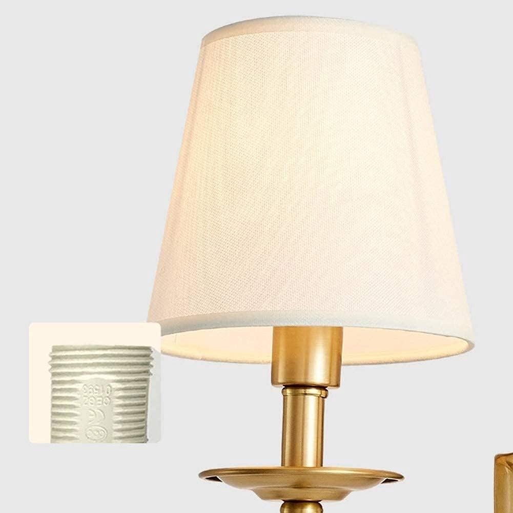 Fabric Sconce with Two Arms for Bedroom & Living Room – Brass Finish, Soft White Shades, E12/E14 Socket, Hardwired, 110-120V, Covers 54-108