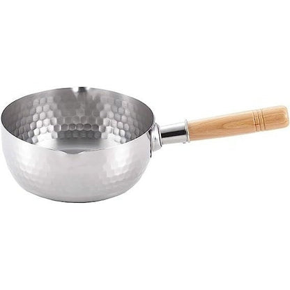 Stainless Steel Soup Pot 1.8 Quart Capacity for Broth Miso Stock Yukihira-Style Pan with Long Handle Lightweight Kitchen Cookware