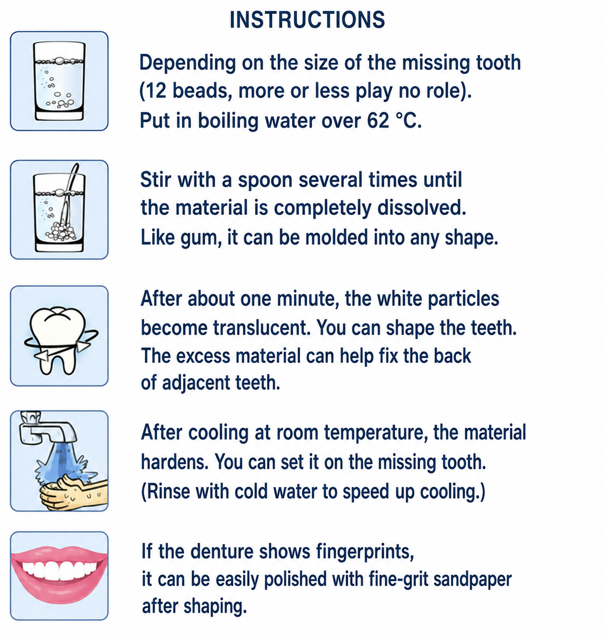 Temporary Tooth Repair Kit for Chipped Gaps Missing Teeth at Home Moldable Resin Filler Natural White Cosmetic Dental Fix Adults Kids Senior