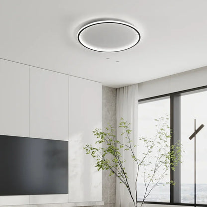 Round LED Flush Mount Ceiling Light 12in 16in 20in Metal Fixture Dimmable Color Temperature Living Room Bedroom Office Hallway