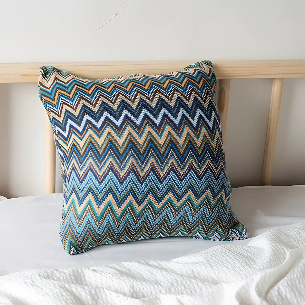 Zara Cushion Cover - Zigzag Knit, Soft Microfiber