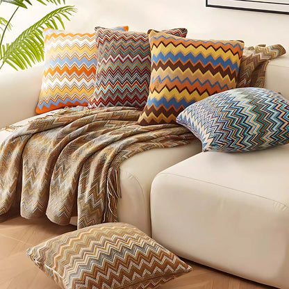 Zara Cushion Cover - Zigzag Knit, Soft Microfiber