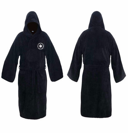 Men's Hooded Flannel Bathrobe | Long Absorbent Spa Robe with Belt for Shower Bathroom | Plush Warm Loungewear Housecoat