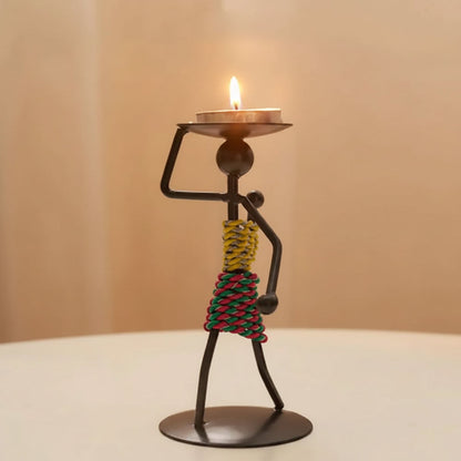 LUMIVIBE – Abstract Metal Candle Holder Sculpture