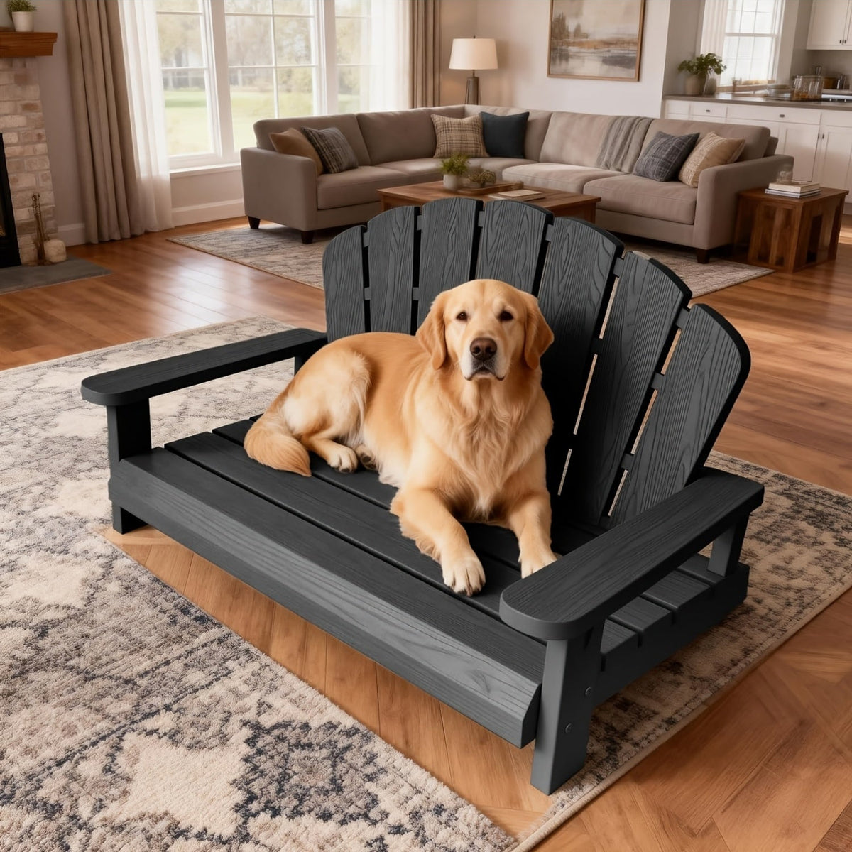 Cama de resina espaciosa apta tanto para interiores como para exteriores, fácil de mantener ya que no oculta la suciedad, resistente y estable sin riesgo de colapso, antideslizante y duradera, diseñada para perros grandes