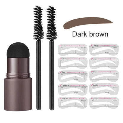 Eyebrow Stamp & Stencil Styling Kit – Quick Shape & Fill Tool for Natural Looking Arches, Includes Multiple Shades & Templates for
