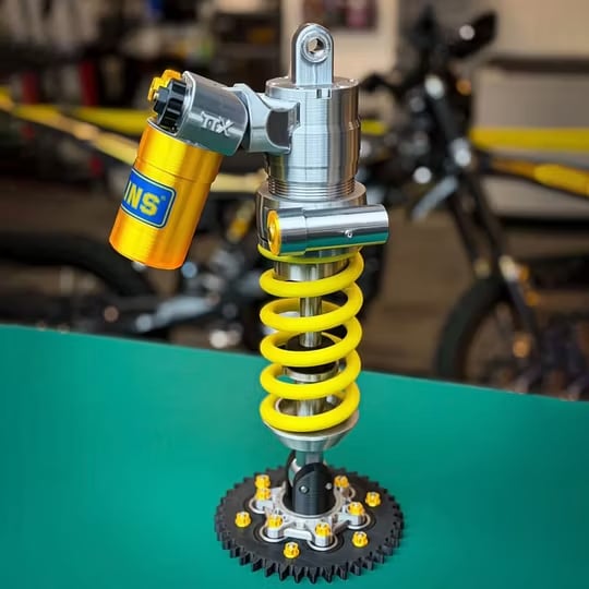Racing Shock Absorber Desk Light with Rechargeable LED & Touch Dimmer for Gaming Rooms & Garages