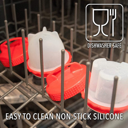 Shell-Free Silicone Egg Poacher Cups for Boiled Eggs, Poaching, Meal Prep | Food-Grade BPA-Free Kitchen Accessory