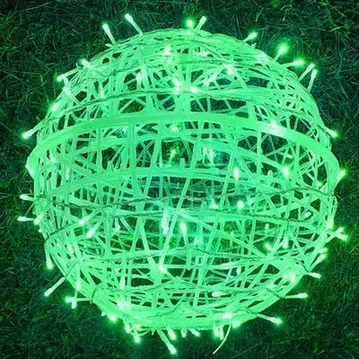 Esfera de luz LED tejida de 8 pulgadas, resistente a la intemperie, colgante para exteriores, ideal para patios, jardines, terrazas y fiestas, conectable, luz ambiental