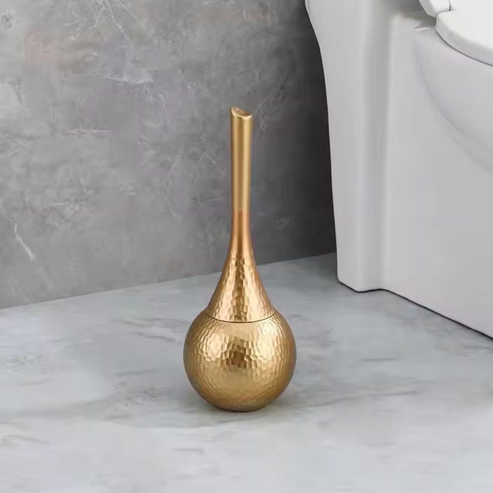 Premium Toilet Brush with Covered Holder Stand ABS Bathroom Cleaning Tool Modern Design Hygienic Storage Four Finishes
