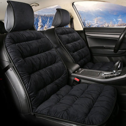 Plush Quilted Auto Seat Protector Pad with Headrest Cover Gray Beige Coffee Black for Front Bucket Seats SUV Truck