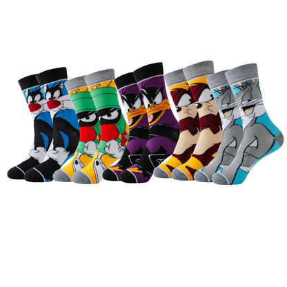 Unisex Ankle Socks 20-Pack Polyester Spandex Blend Multicolor Cartoon Designs Low-Cut Athletic Crew for Sneakers Running Daily Wear Men Wome