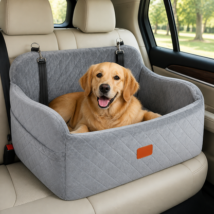 Ortekor Seat-Belt Pass-Through & Washable Cotton Dog Car Seat