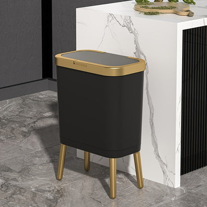 Cubo de basura moderno con sellado antiolores | Papelera elegante de 15 L con patas elevadas para espacios limpios