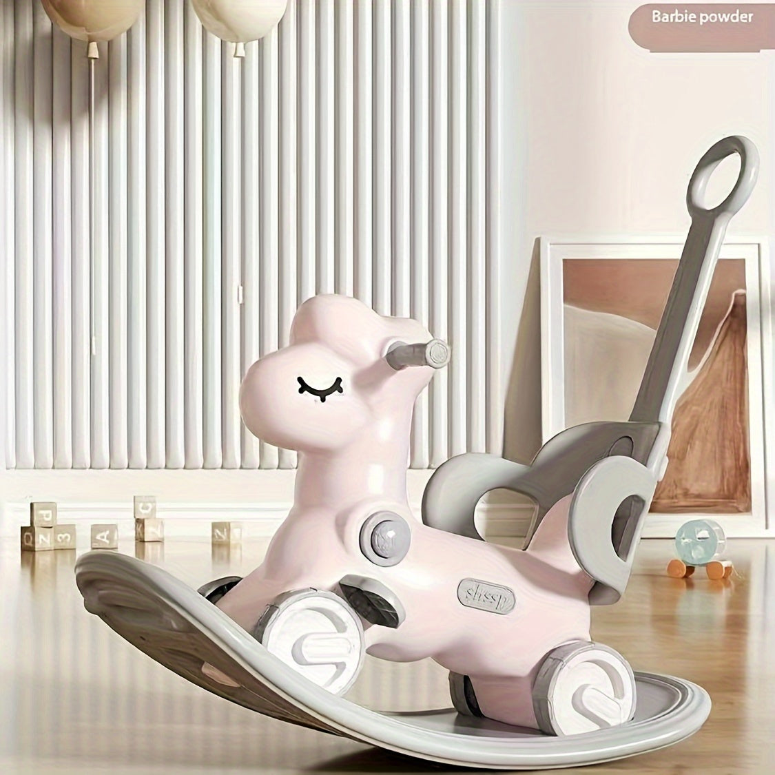 Toddler Ride-On Rocker Toy with Handle – Dual-Mode Push Rider for Kids Ages 1-6 – Stable Motion Base – Lightweight Indoor Use – Nursery Play