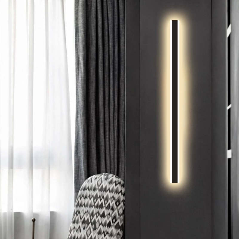 Waterproof Linear LED Outdoor Wall Light Modern Metal Weatherproof Sconce for Garden Patio Entryway Hallway Exterior Porch Walkway IP65