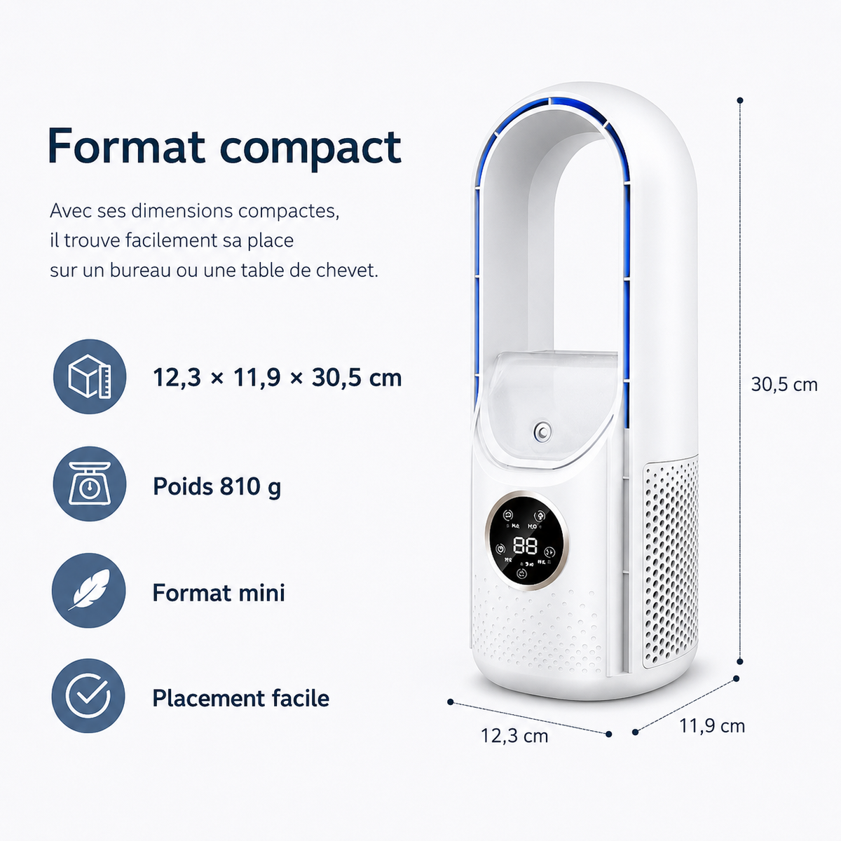Portable USB Air Cooler Fan with Humidifier & Filter – 6-Speed Personal Desktop Cooling Fan for Home Office Travel Camping – Quiet