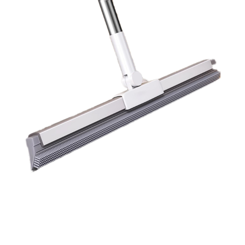 Dual-Action Floor Squeegee with Rubber Edge & Soft Bristles for Pet Hair Removal