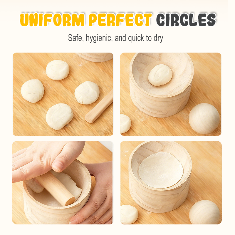 Dumpling Maker | Wooden Dough Press | Stick-Resistant Surface | DumpliForm
