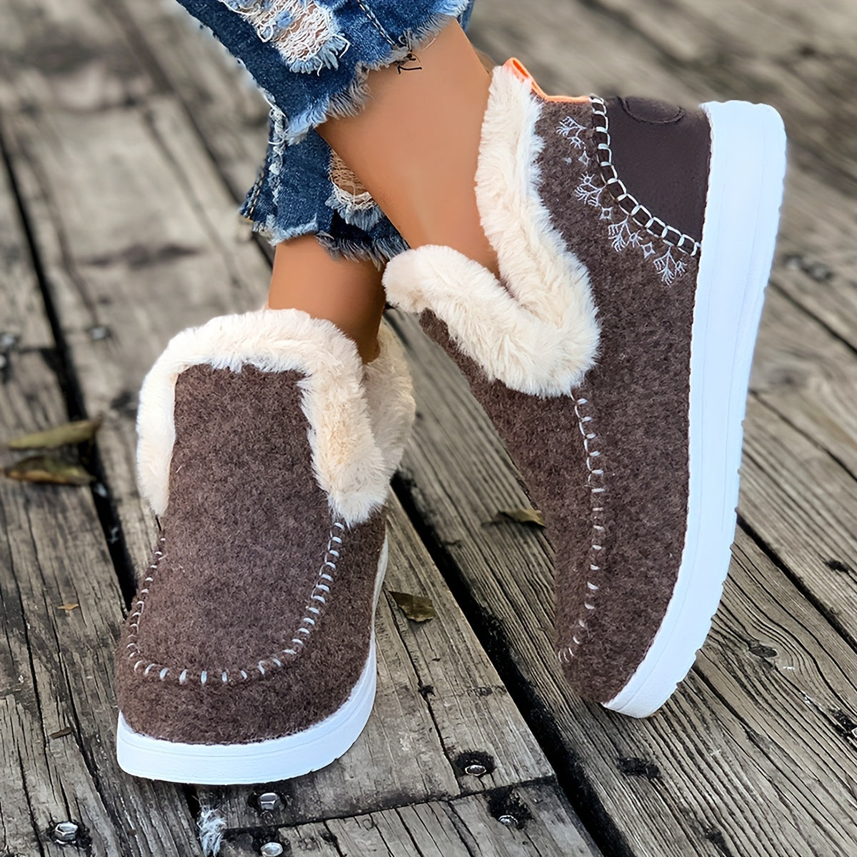 Women's Plush-Lined Slippers – Non-Slip Indoor House Shoes with Cozy Fleece for Winter Warmth & Everyday Comfort at Home
